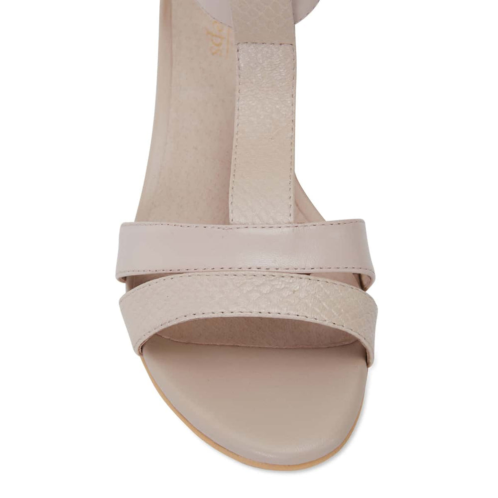 Title Heel in Nude Leather