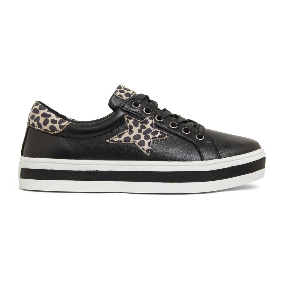 Ultra Sneaker in Black And Leopard Leather