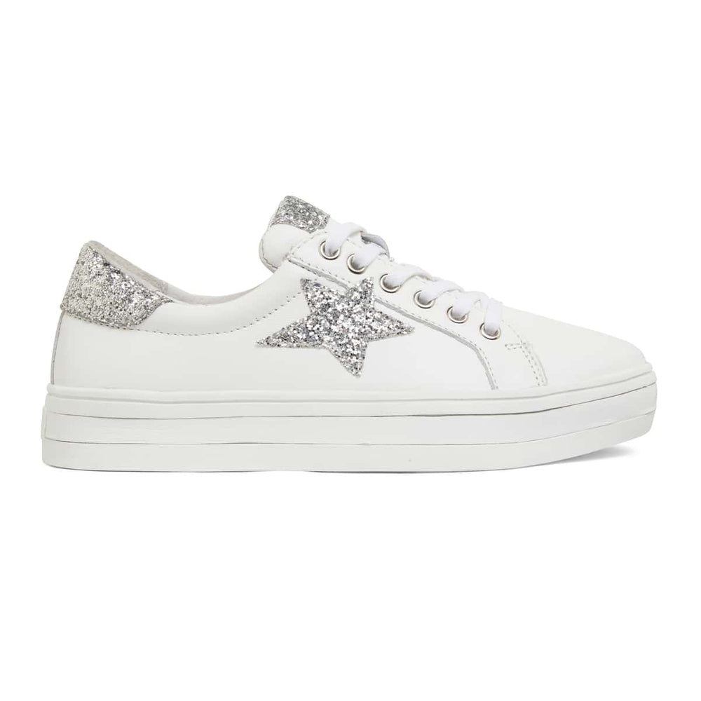 Ultra Sneaker in White Glitter Leather