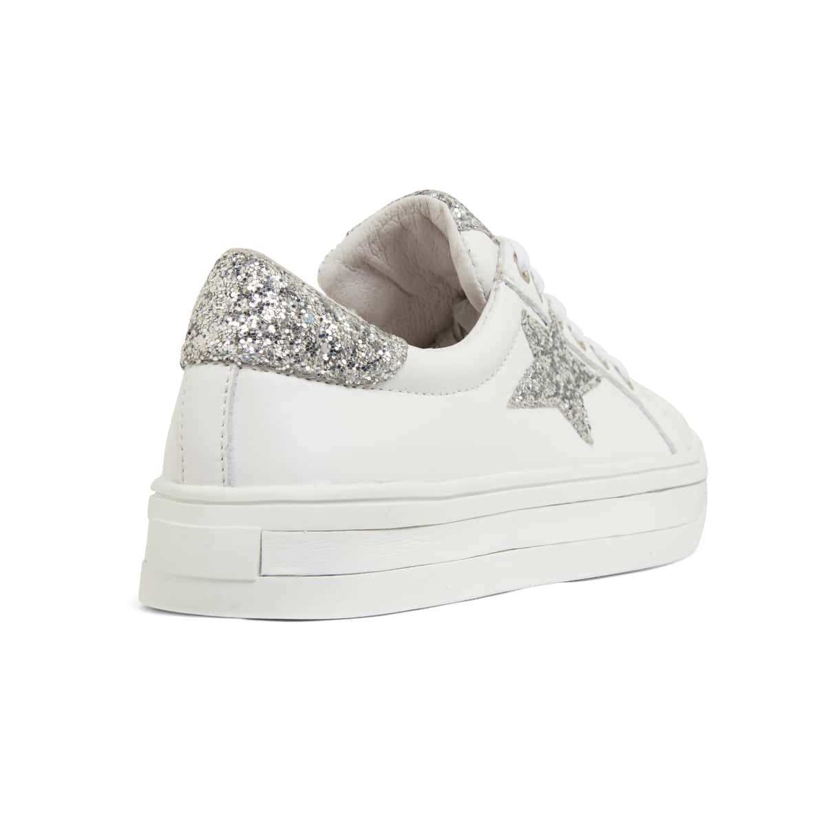 Ultra Sneaker in White Glitter Leather