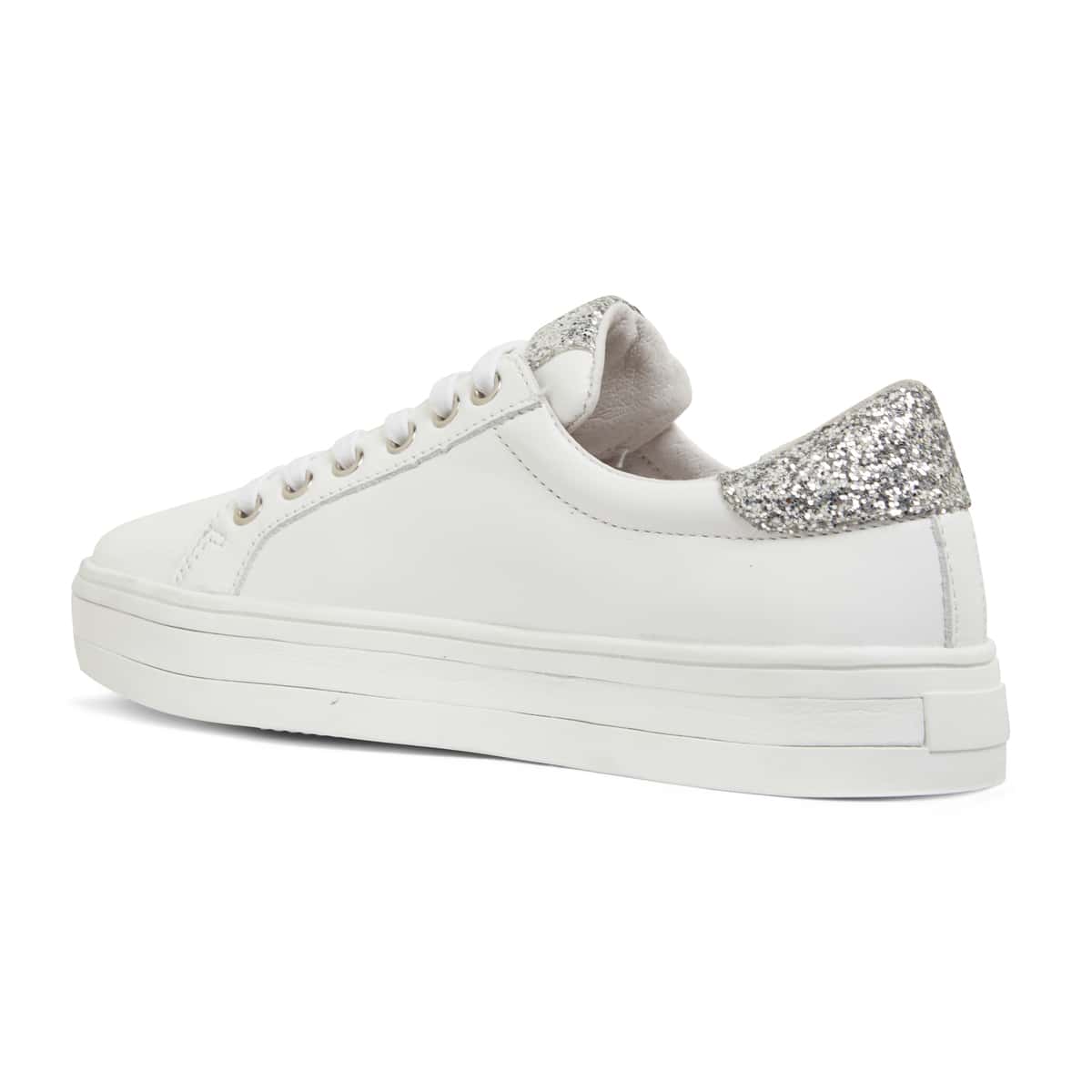 Ultra Sneaker in White Glitter Leather