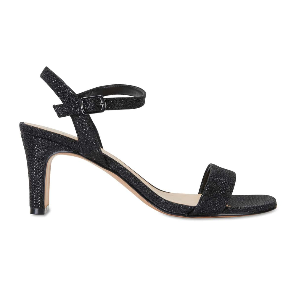 Unison Heel in Black Shimmer Fabric