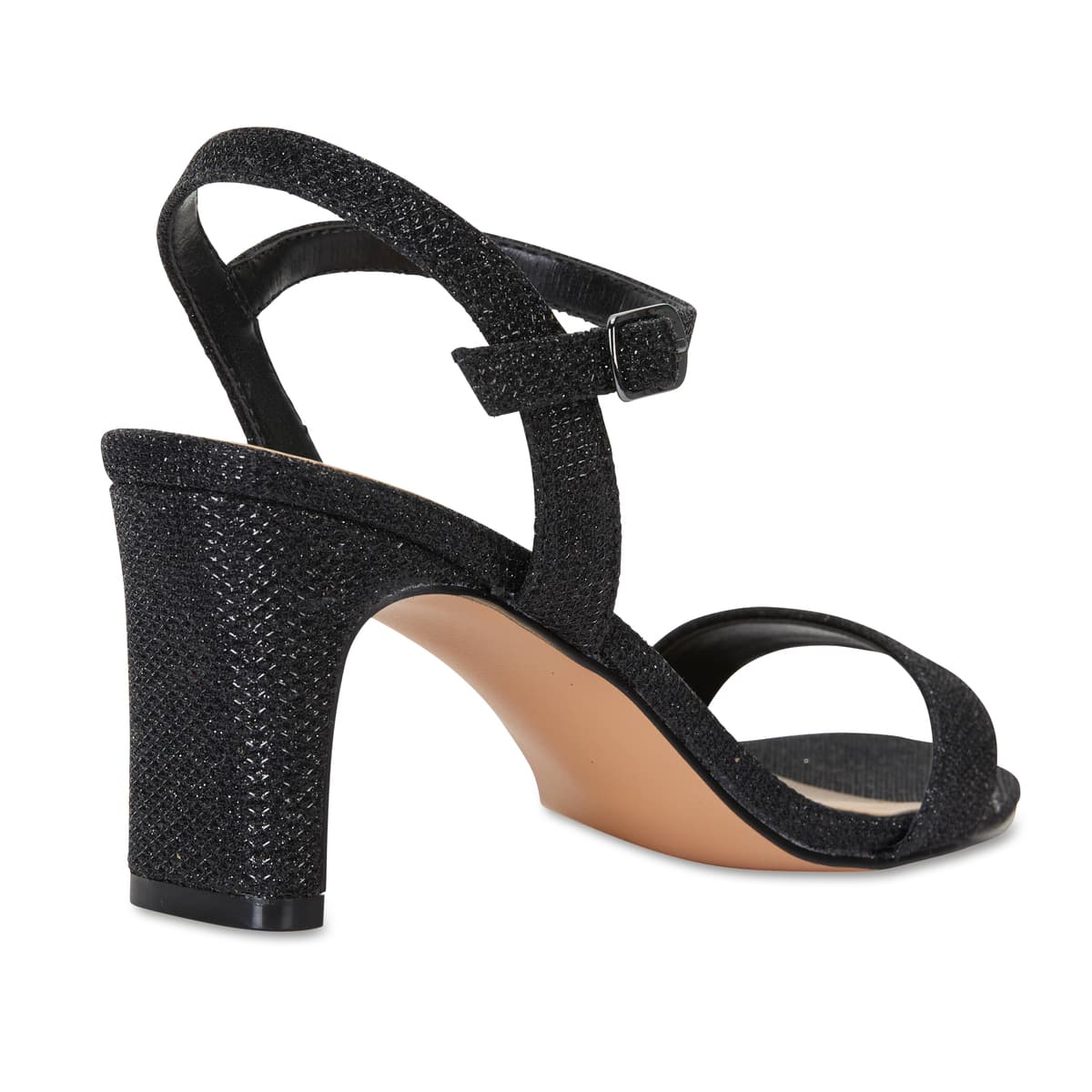 Unison Heel in Black Shimmer Fabric