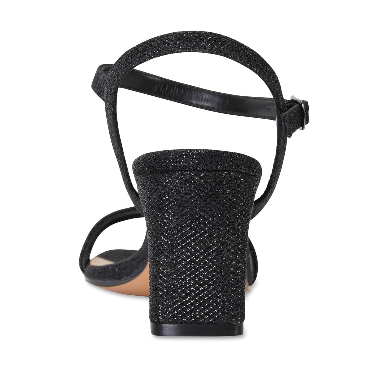 Unison Heel in Black Shimmer Fabric