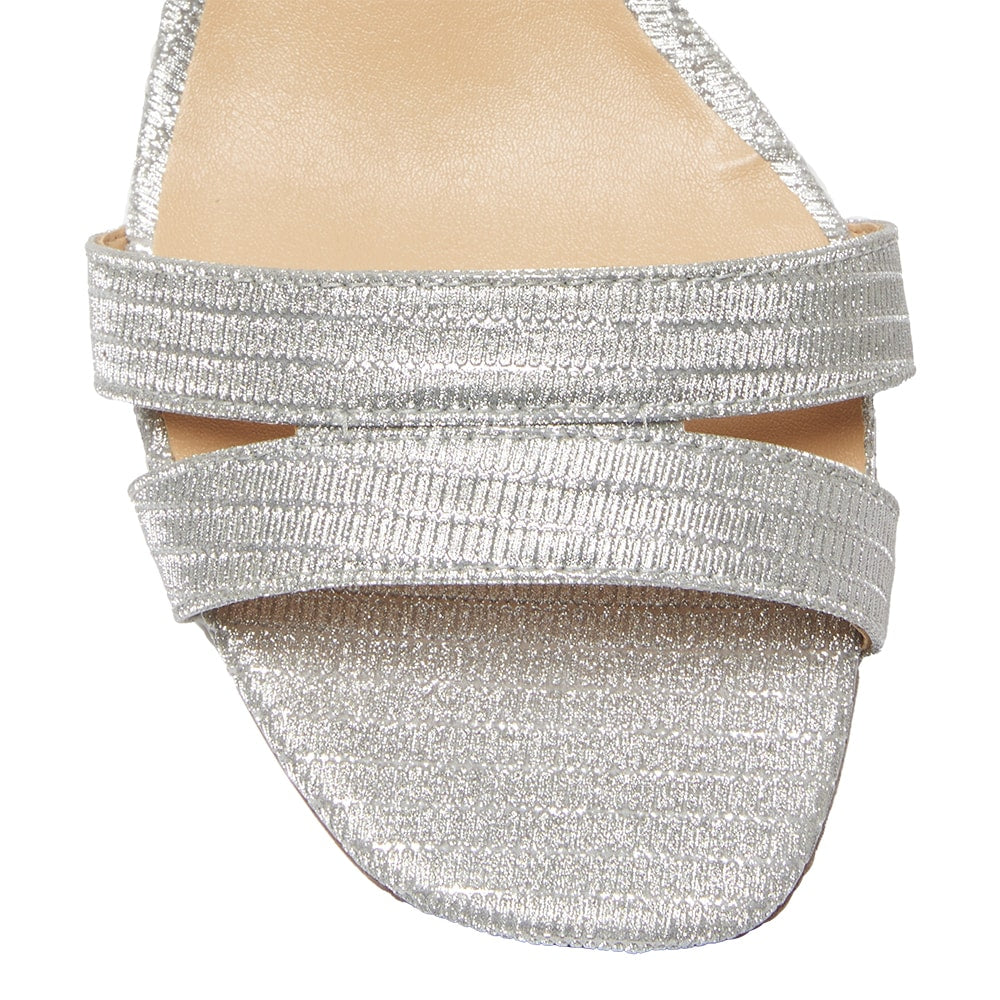 Unity Heel in Silver Fabric