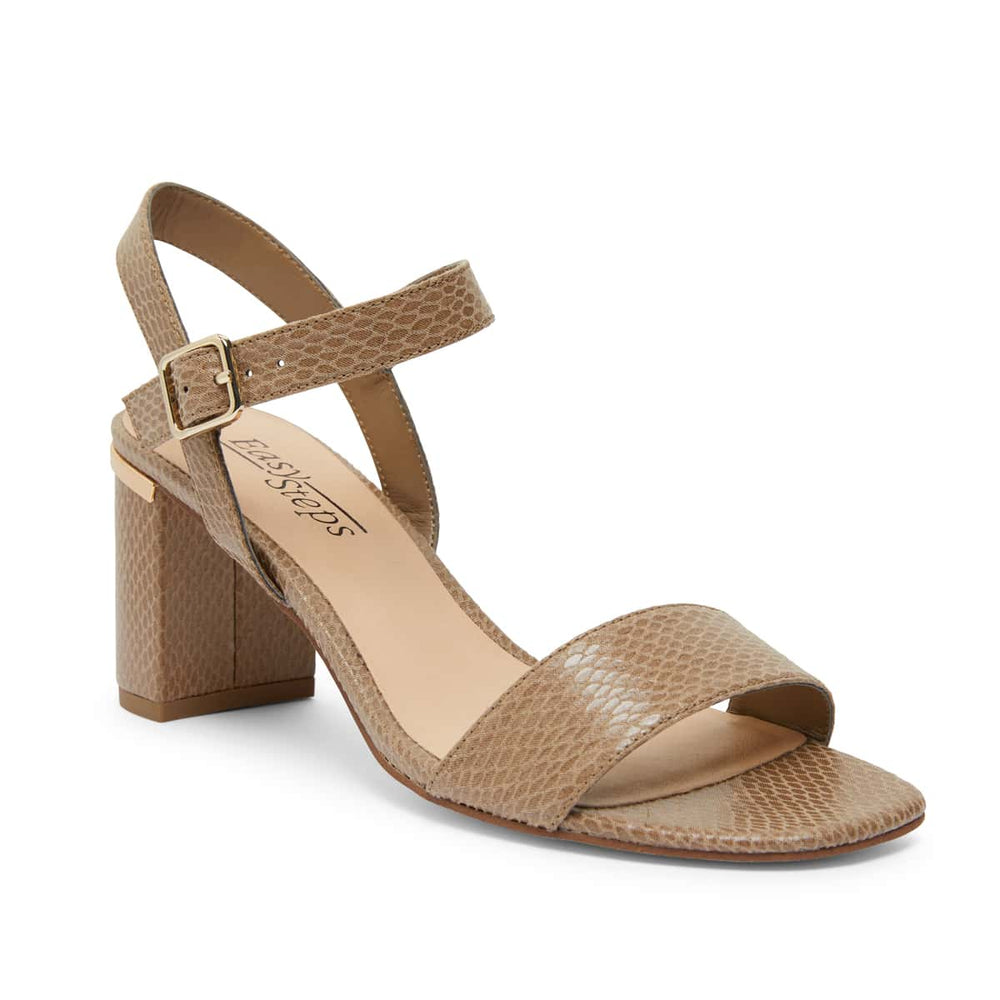Uno Heel in Taupe Print Smooth