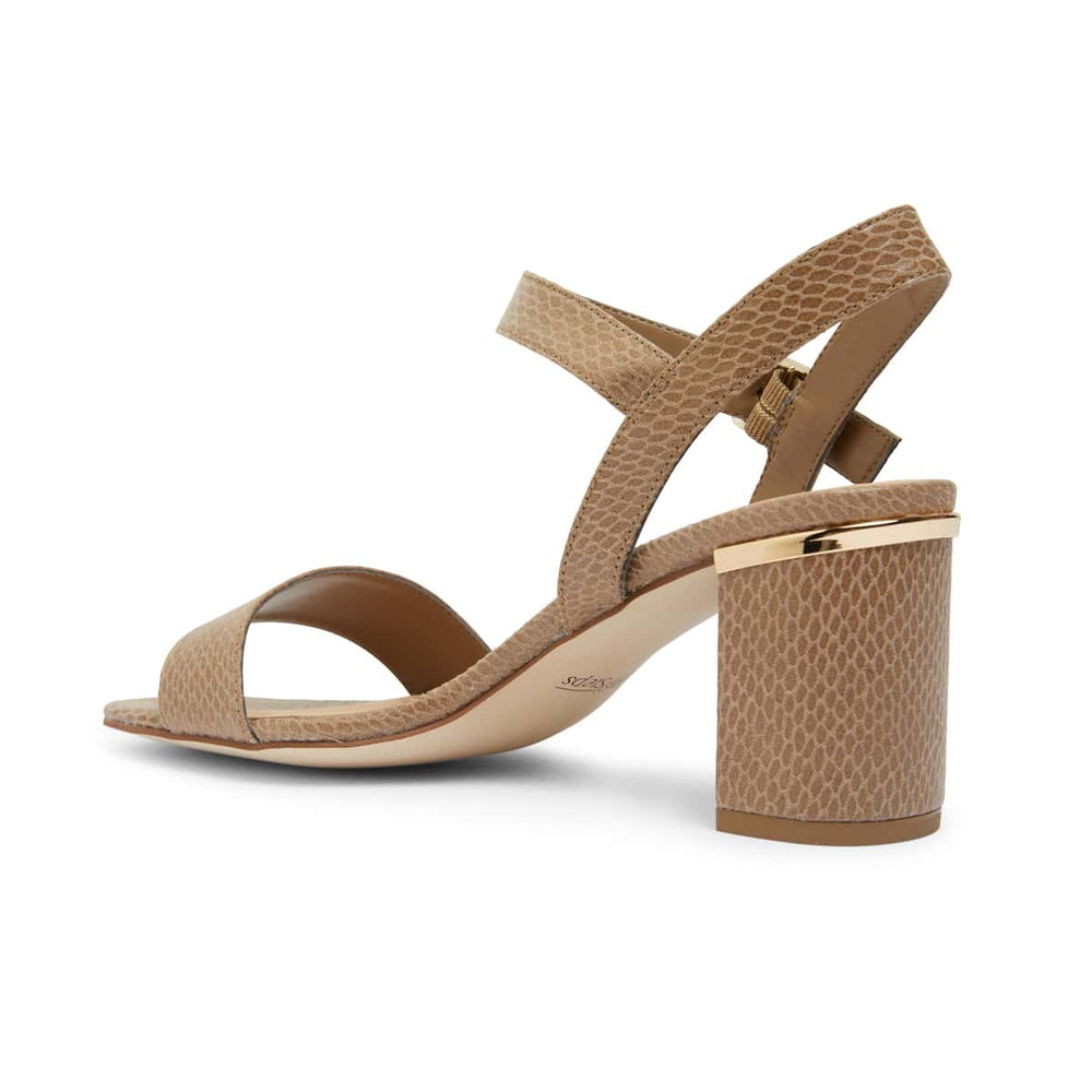 Uno Heel in Taupe Print Smooth