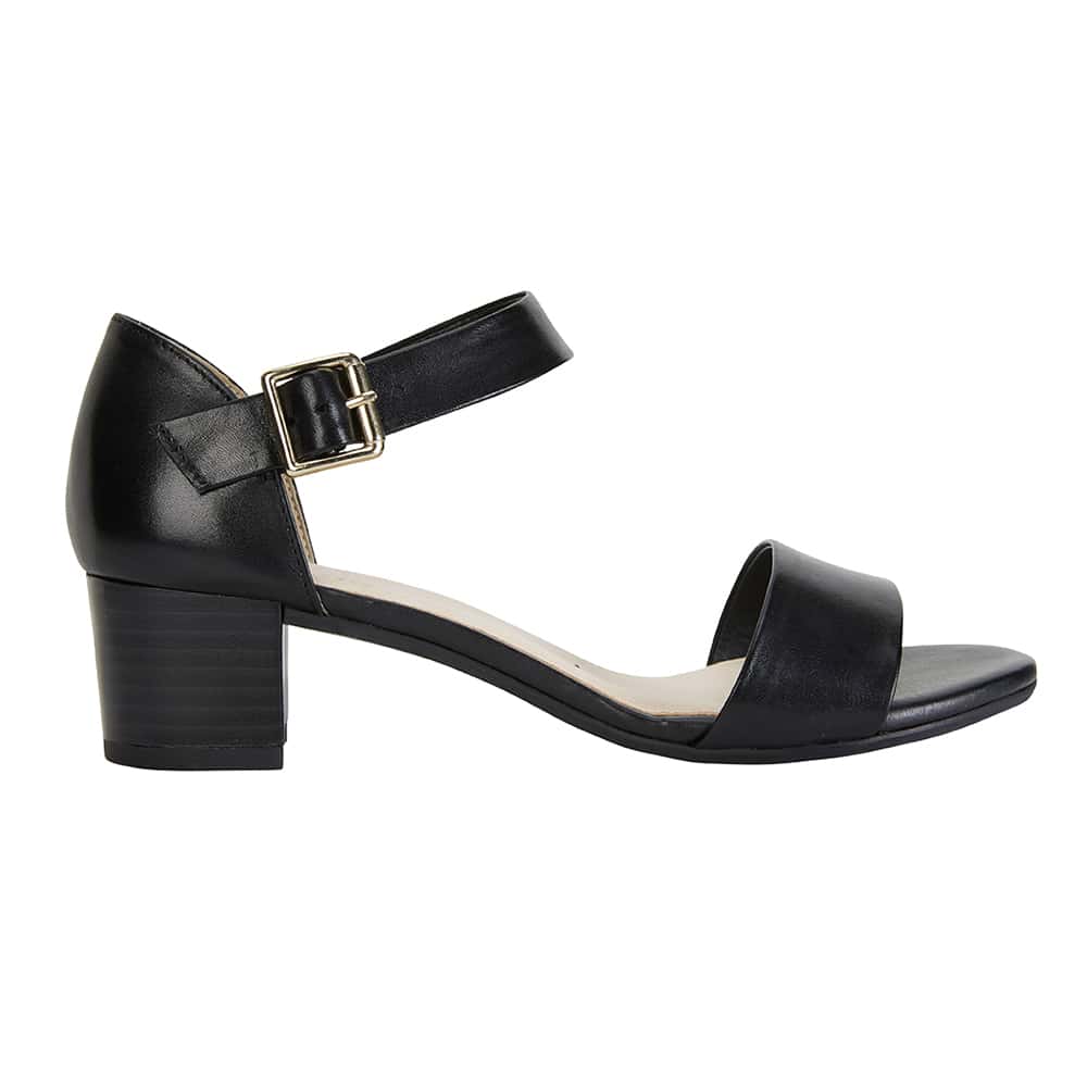 Vella Heel in Black Leather