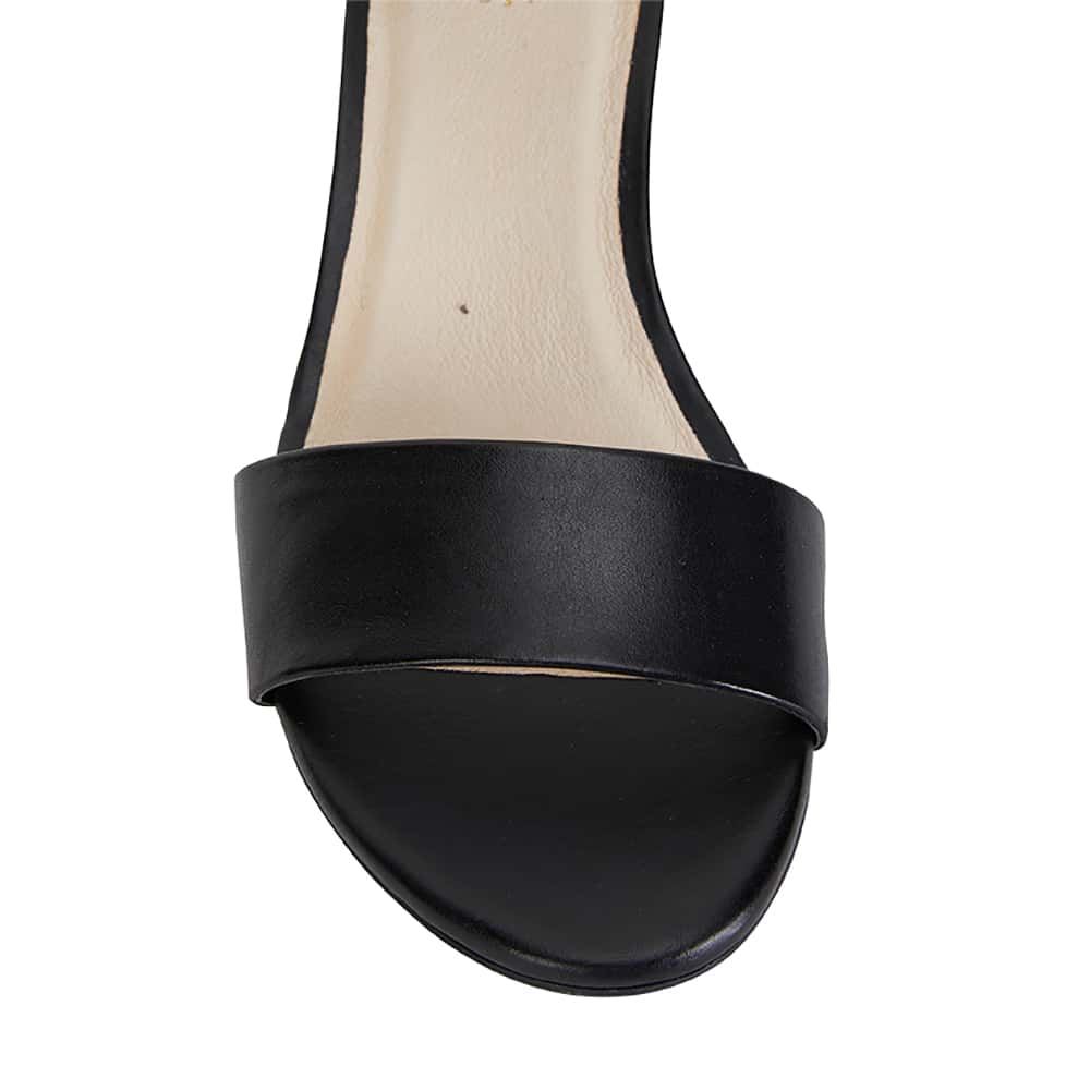 Vella Heel in Black Leather