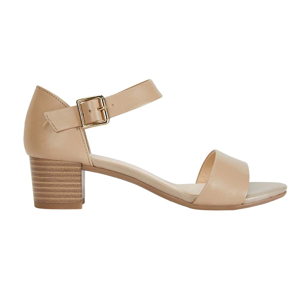 Vella Heel in Neutral Leather