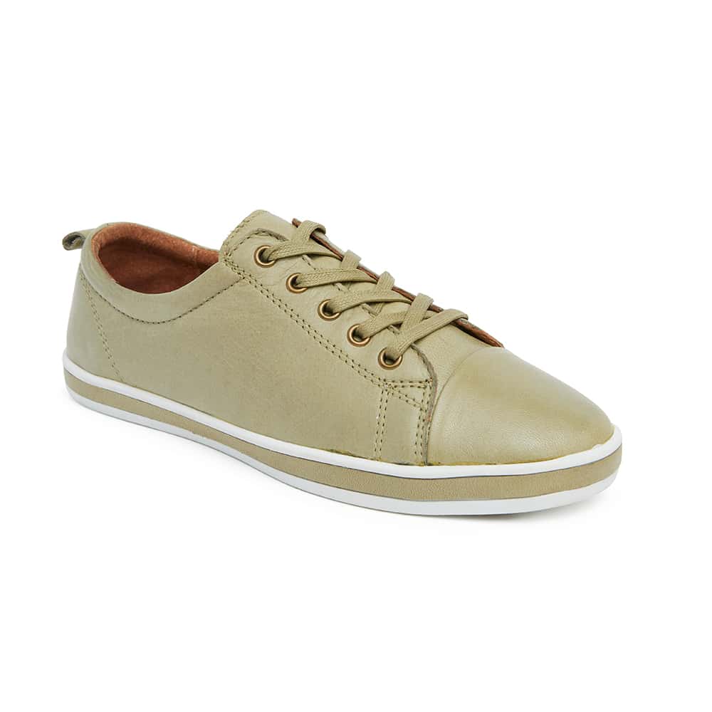 Waffle Sneaker in Khaki Leather