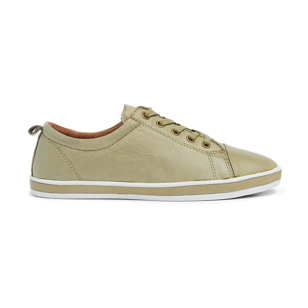 Waffle Sneaker in Khaki Leather