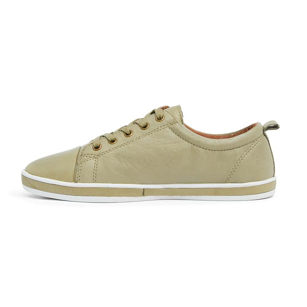 Waffle Sneaker in Khaki Leather