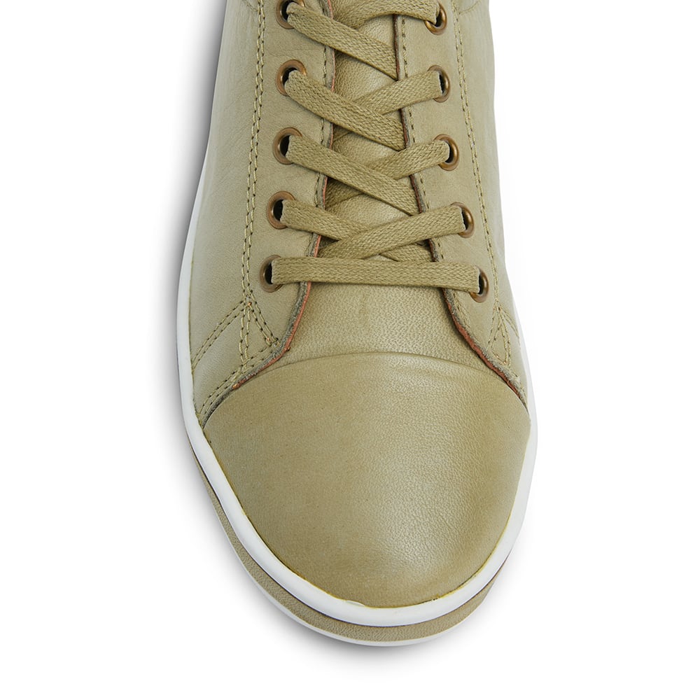 Waffle Sneaker in Khaki Leather