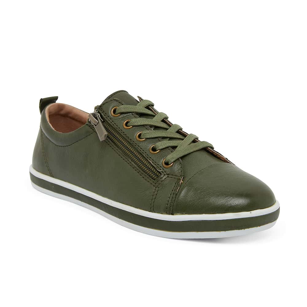 Whisper Sneaker in Khaki Leather