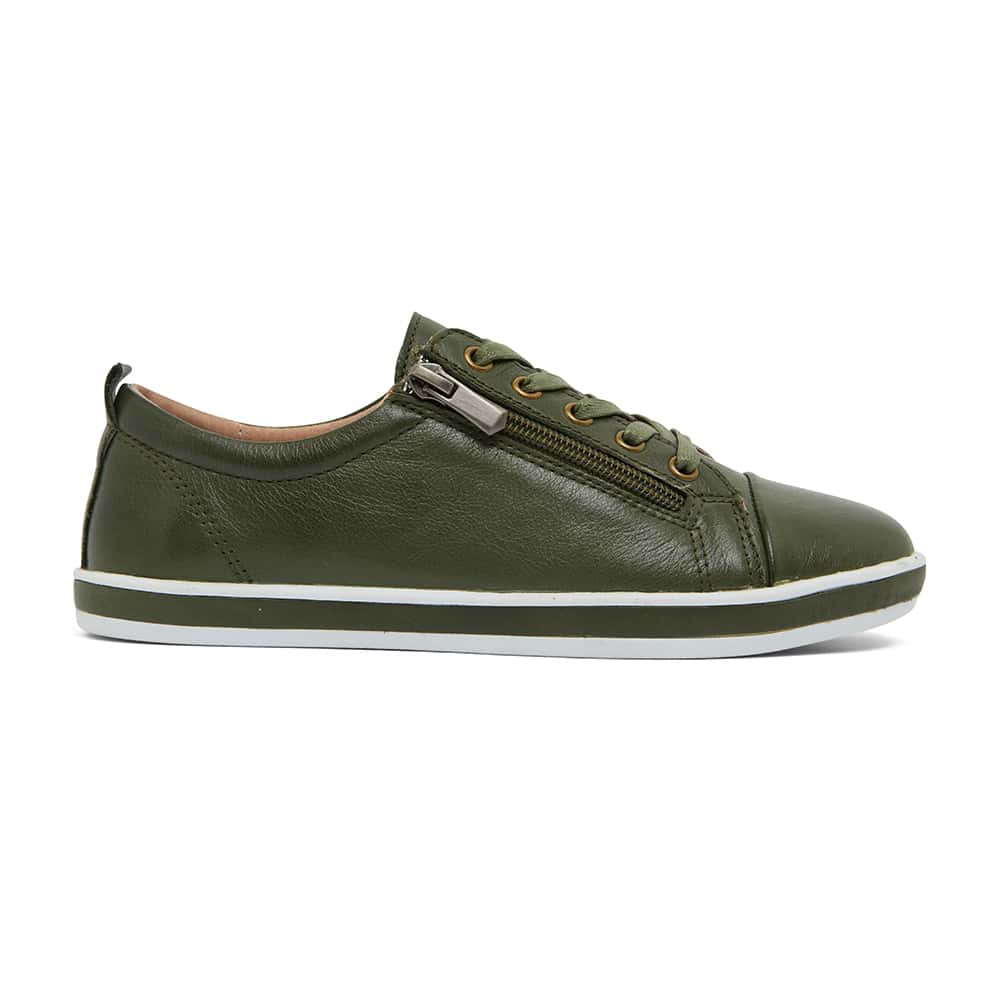 Whisper Sneaker in Khaki Leather