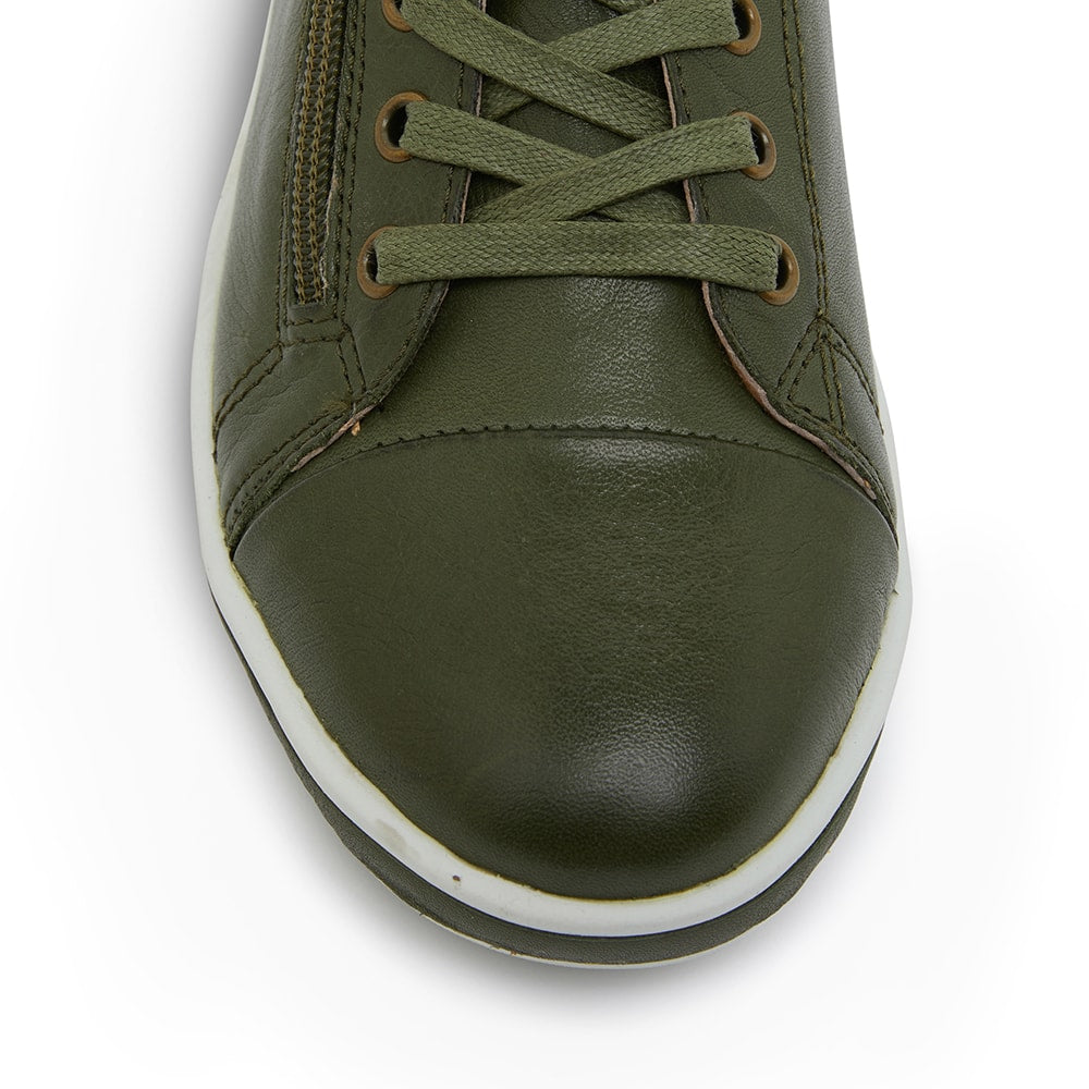 Whisper Sneaker in Khaki Leather