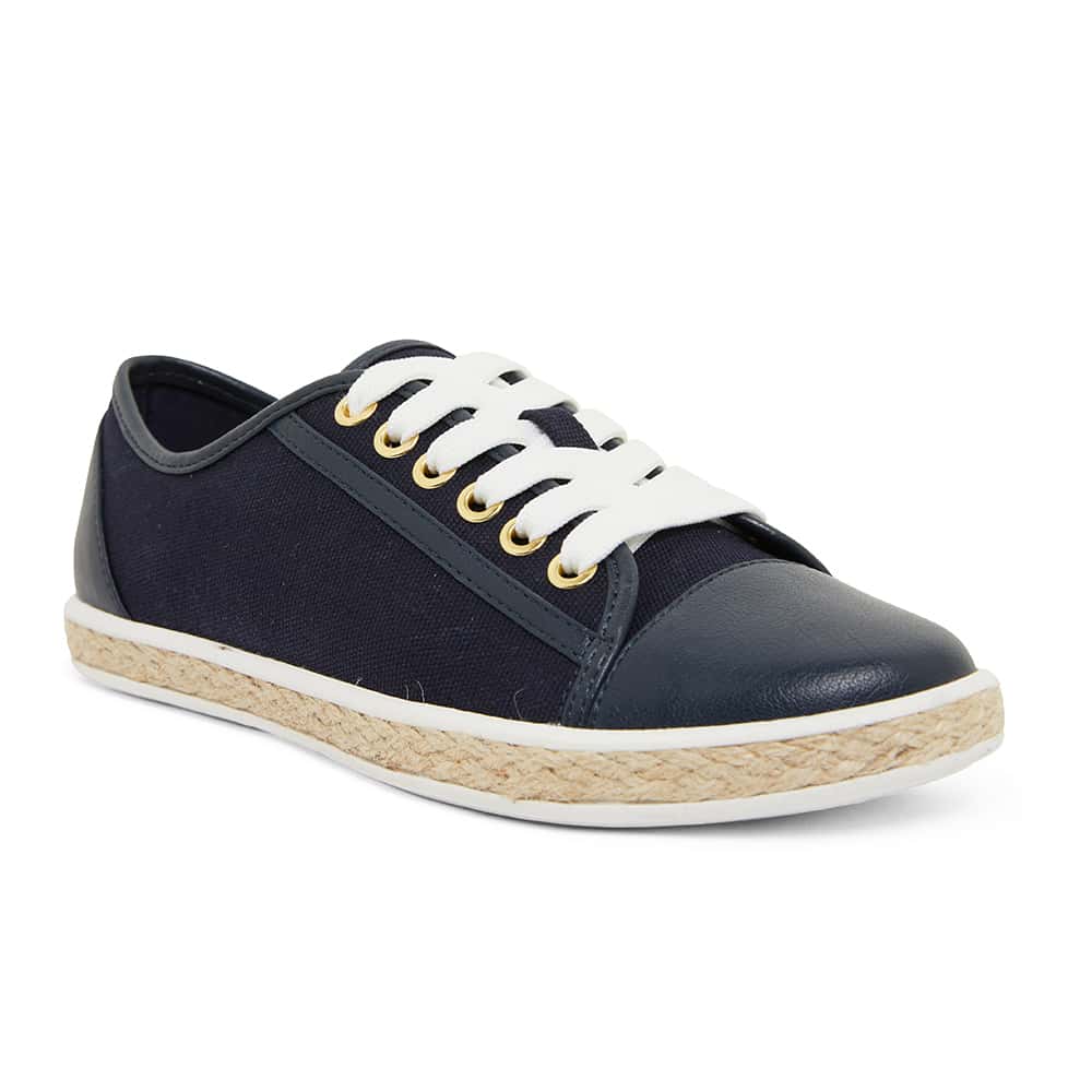 Yale Sneaker in Navy Canvas And Smooth