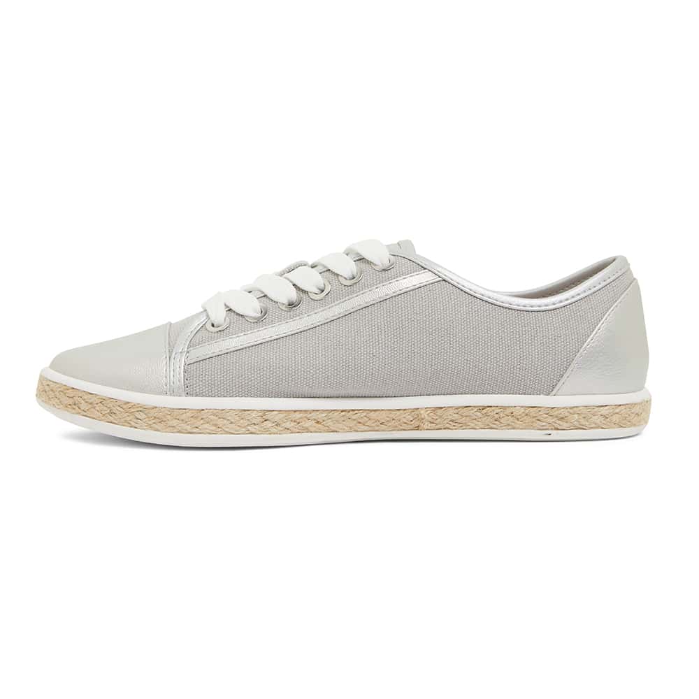 Yale Sneaker in Silver Canvas And Smooth