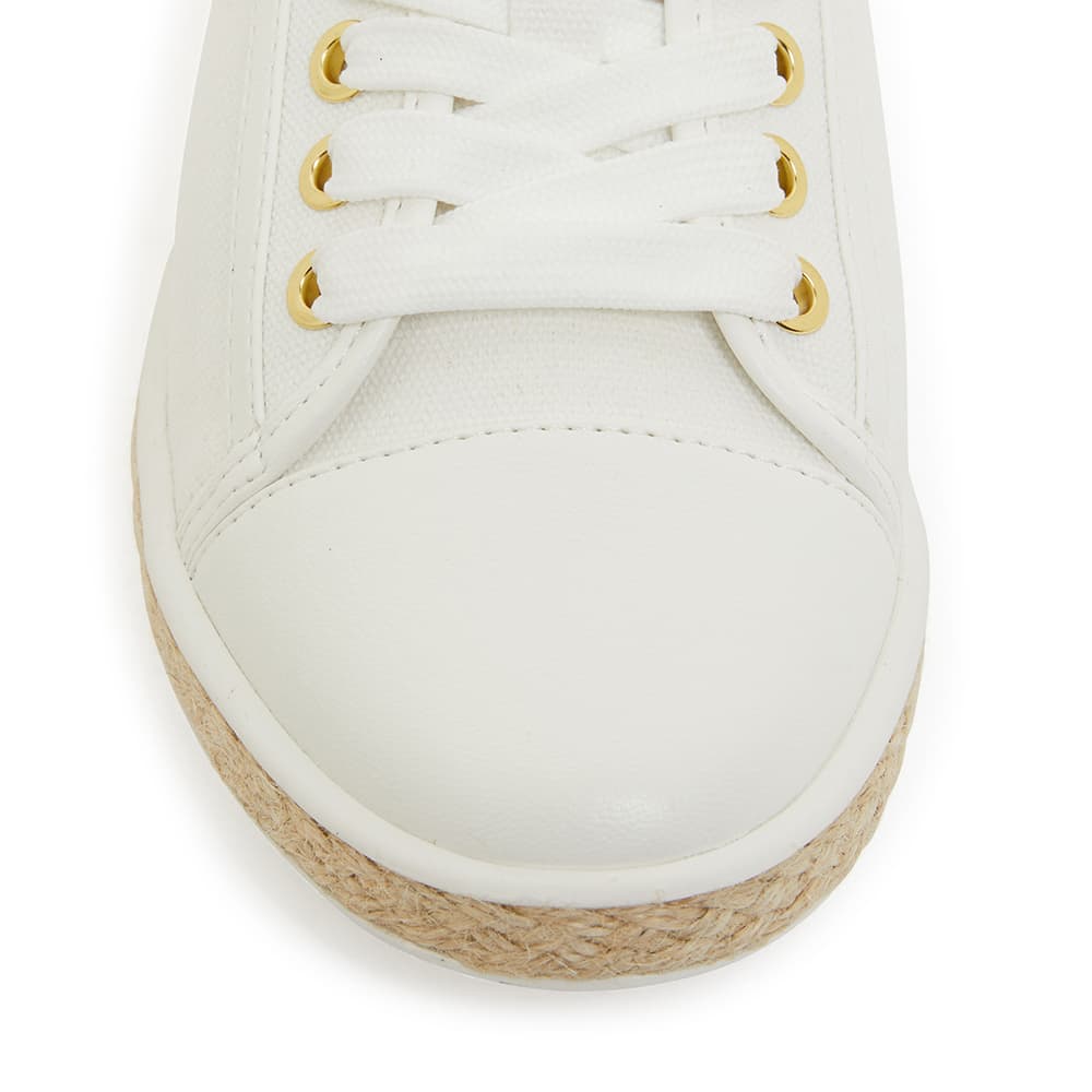 Yale Sneaker in White Canvas And Smooth