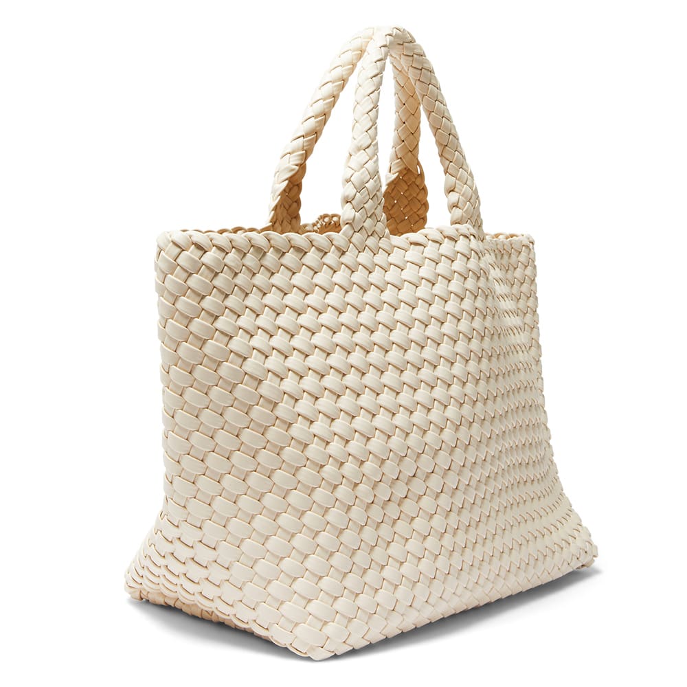 Duet Handbag in Bone Weave Fabric