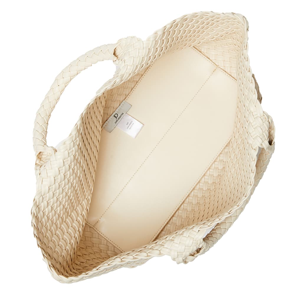 Duet Handbag in Bone Weave Fabric