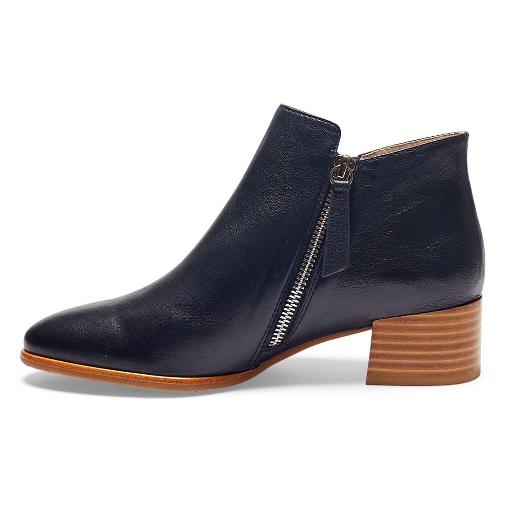 Aaron Boot in Navy Leather | Jane Debster | Shoe HQ