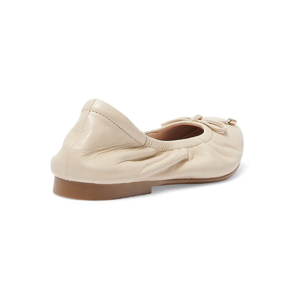 Allegra Flat in Ivory Leather