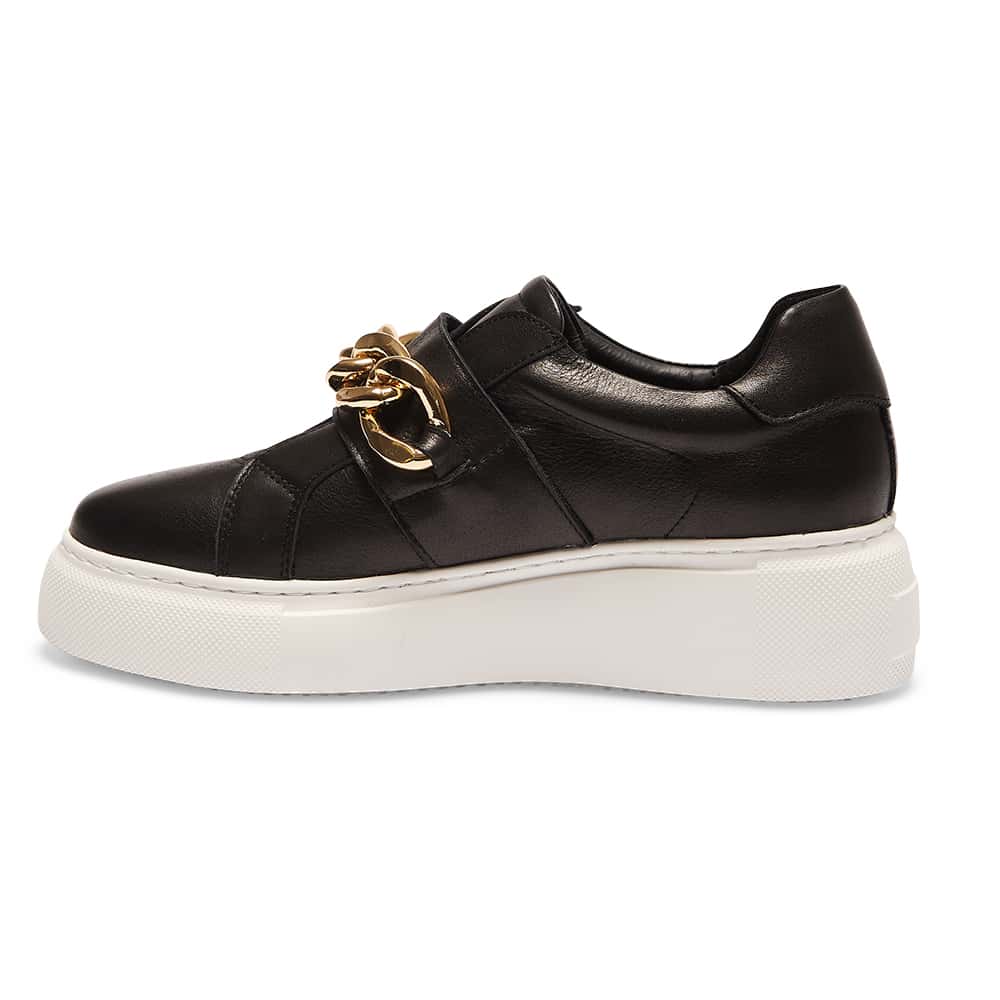 Babylon Sneaker in Black And Gold Leather