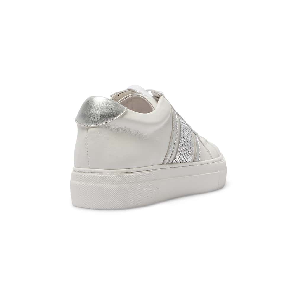 Bellevue Sneaker in White And Silver Leather