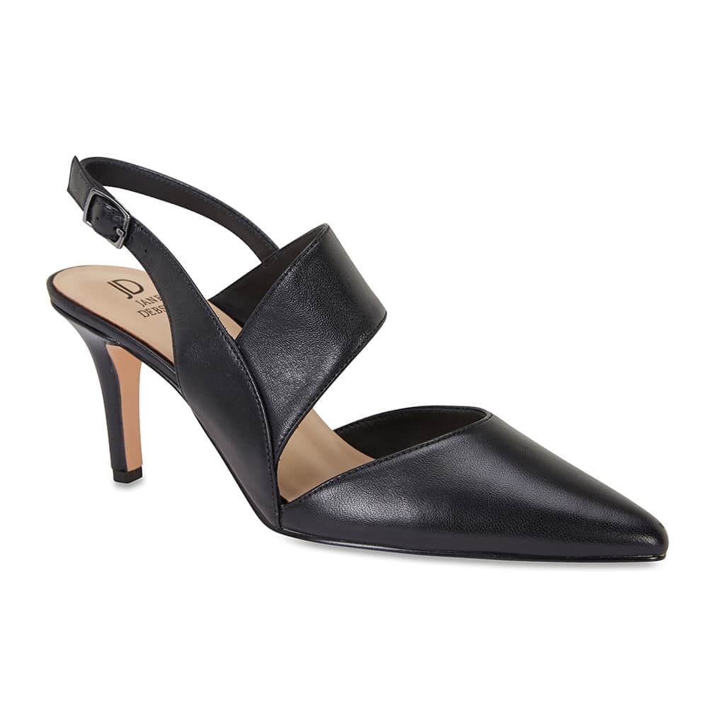 Callista Heel in Black Leather