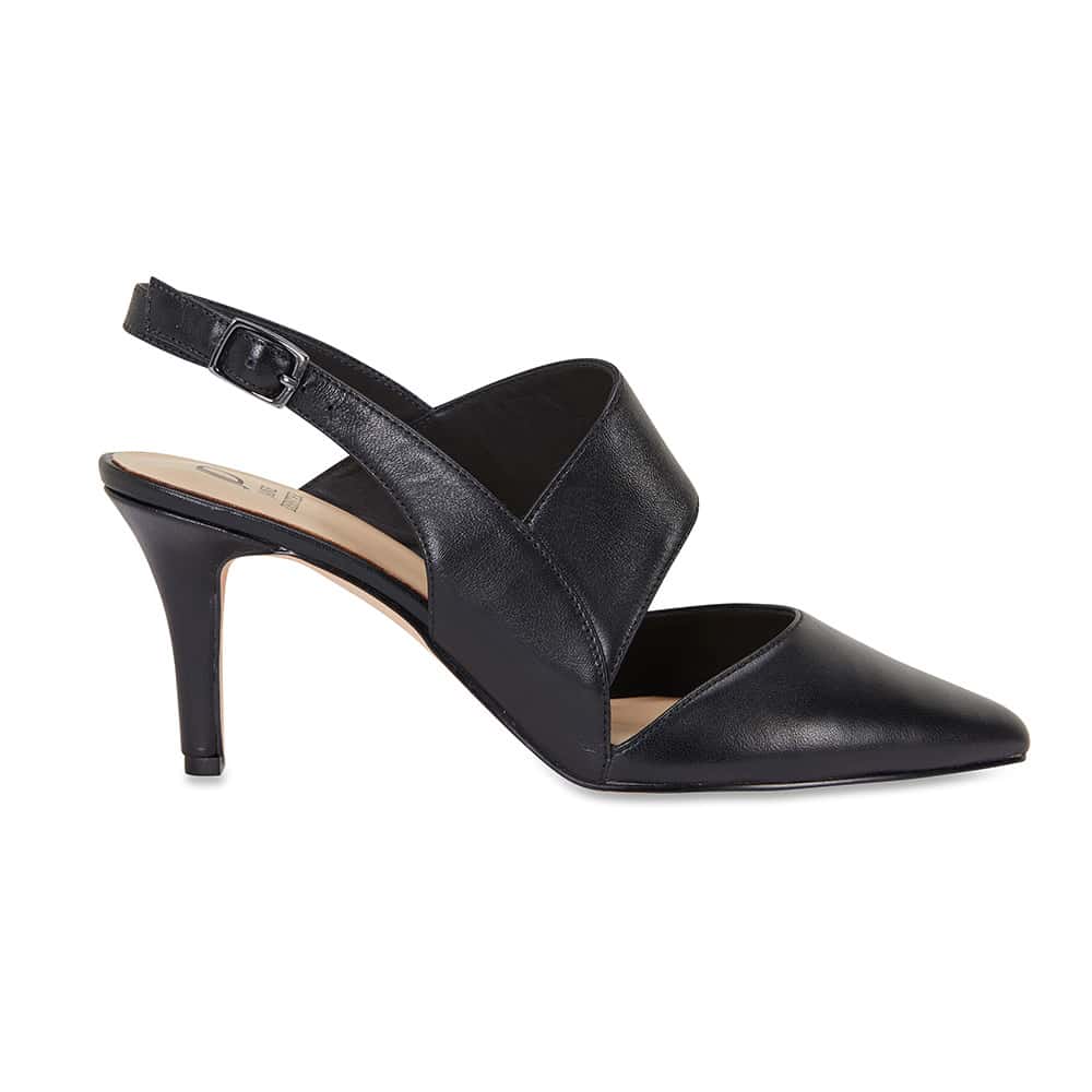 Callista Heel in Black Leather