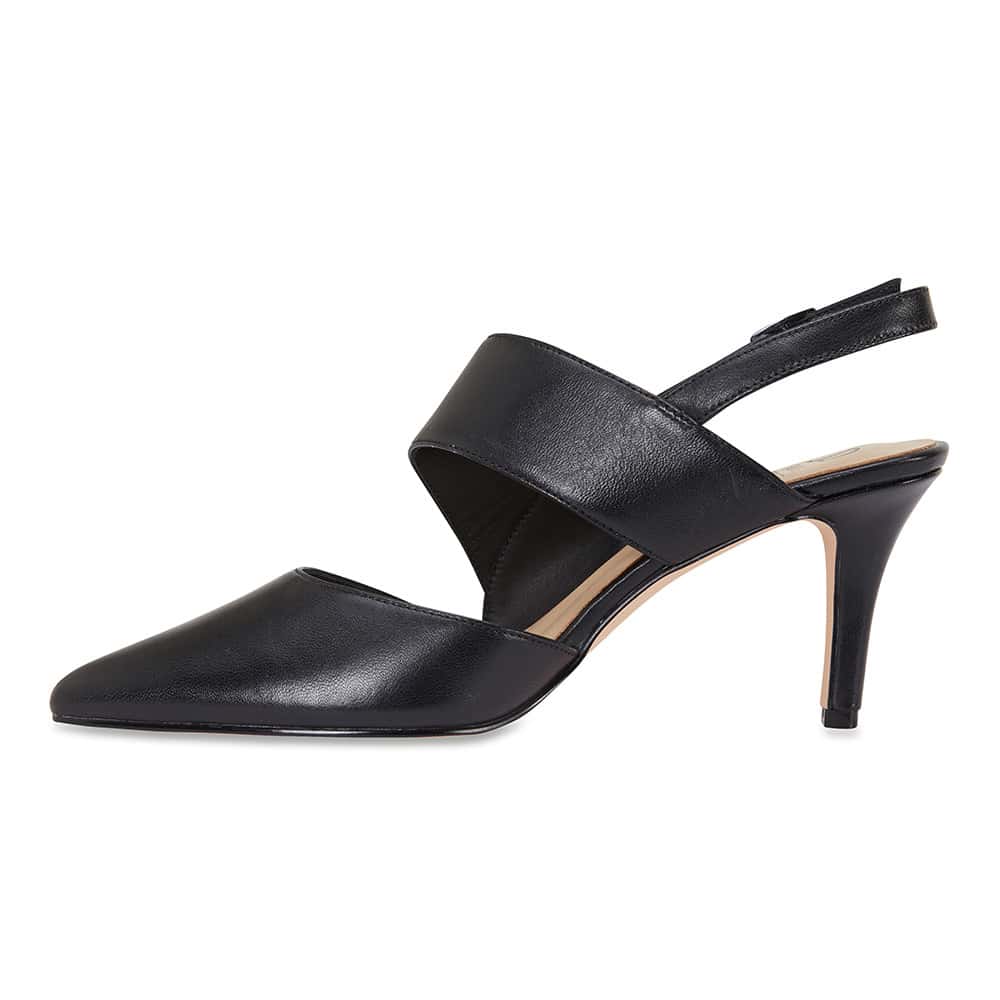 Callista Heel in Black Leather