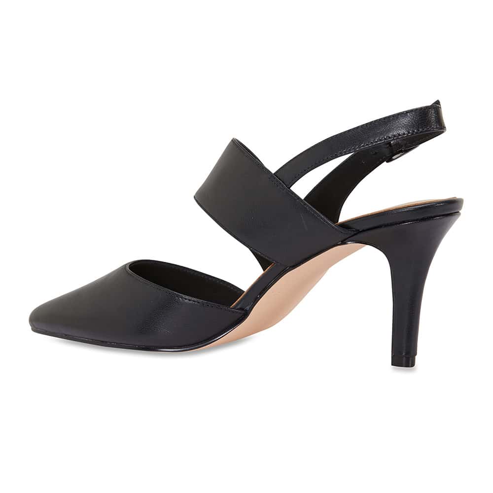 Callista Heel in Black Leather