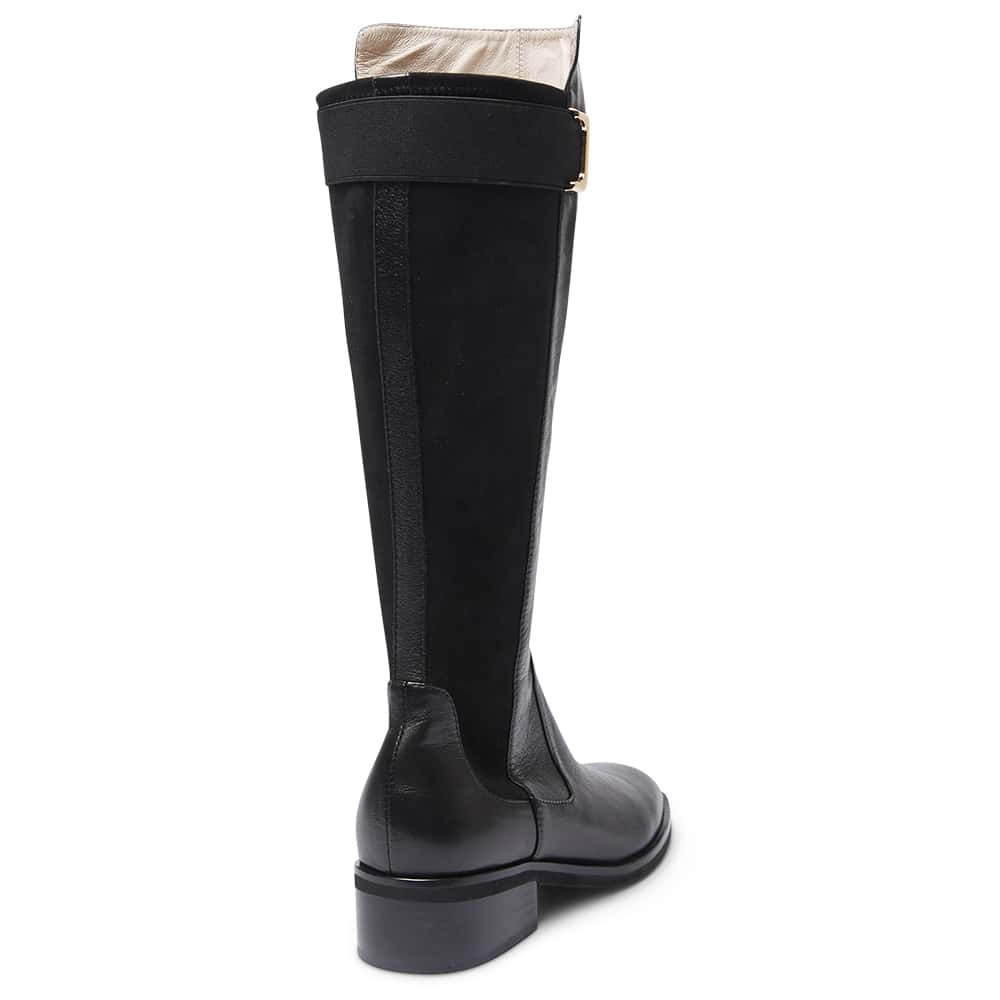 Cavalier Boot in Black Leather Jane Debster Shoe HQ