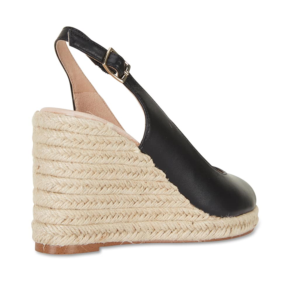 Dakota Espadrille in Black Leather