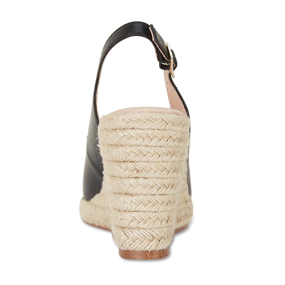 Dakota Espadrille in Black Leather