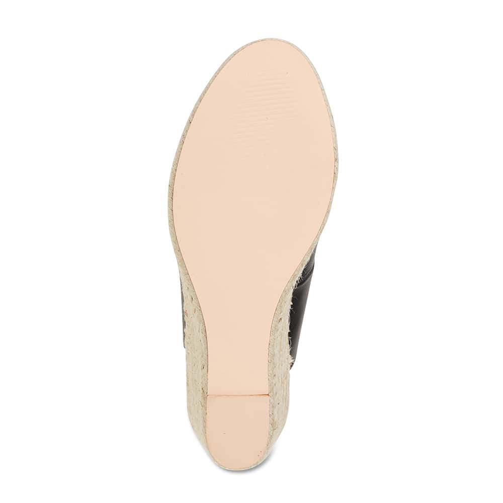 Dakota Espadrille in Black Leather