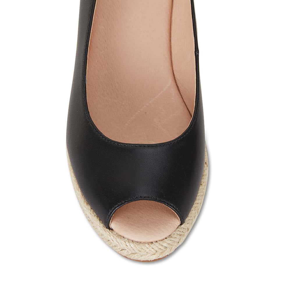 Dakota Espadrille in Black Leather