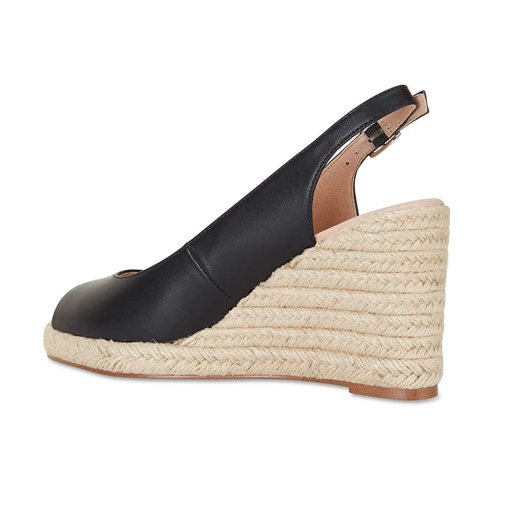 Dakota Espadrille in Black Leather