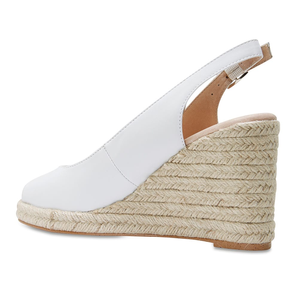 Dakota Espadrille in White Leather Jane Debster Shoe HQ