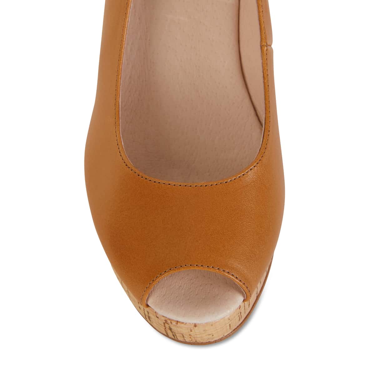 Davina Heel in Light Tan Leather