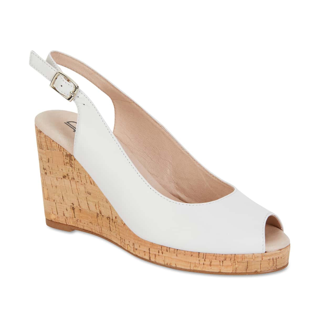 Davina Heel in White Leather