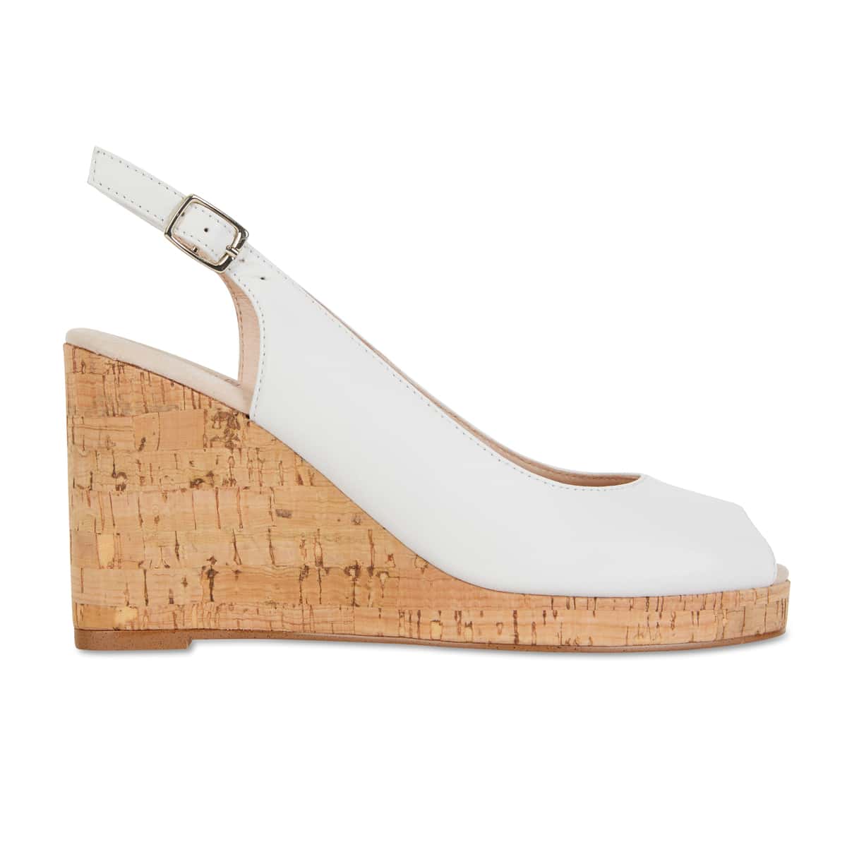Davina Heel in White Leather