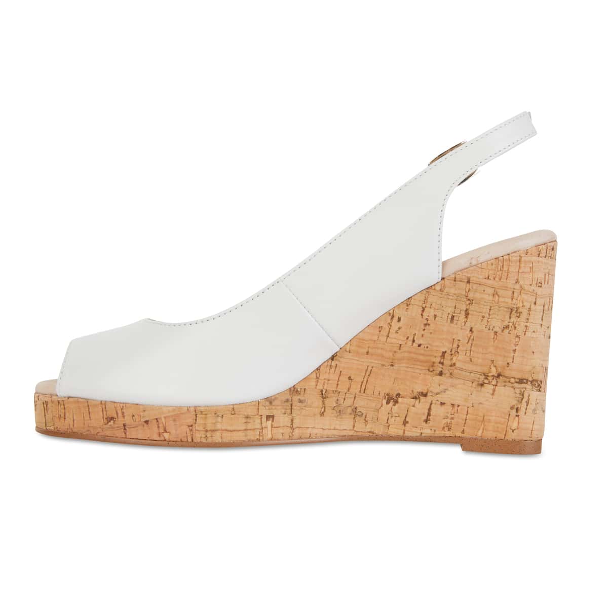 Davina Heel in White Leather