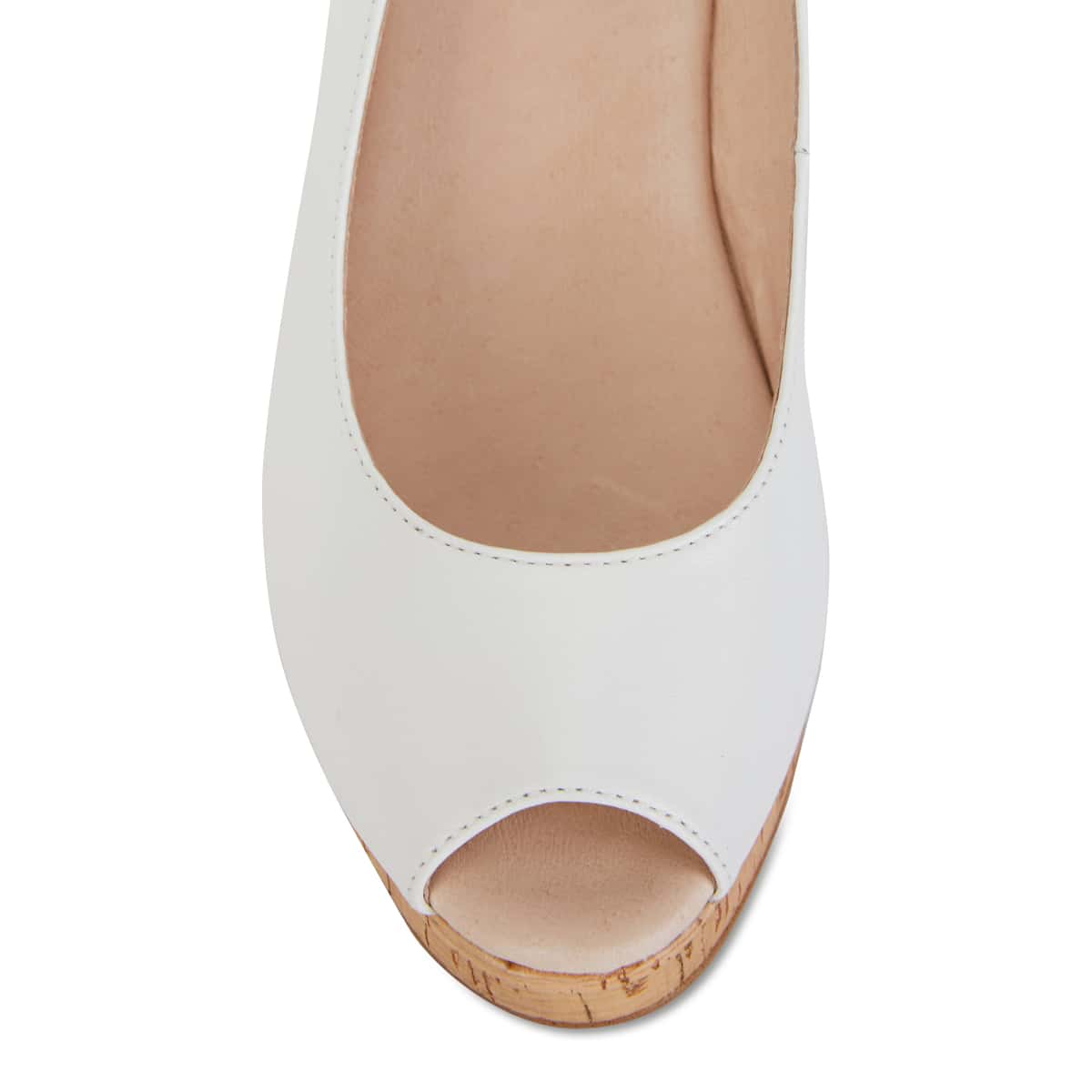 Davina Heel in White Leather