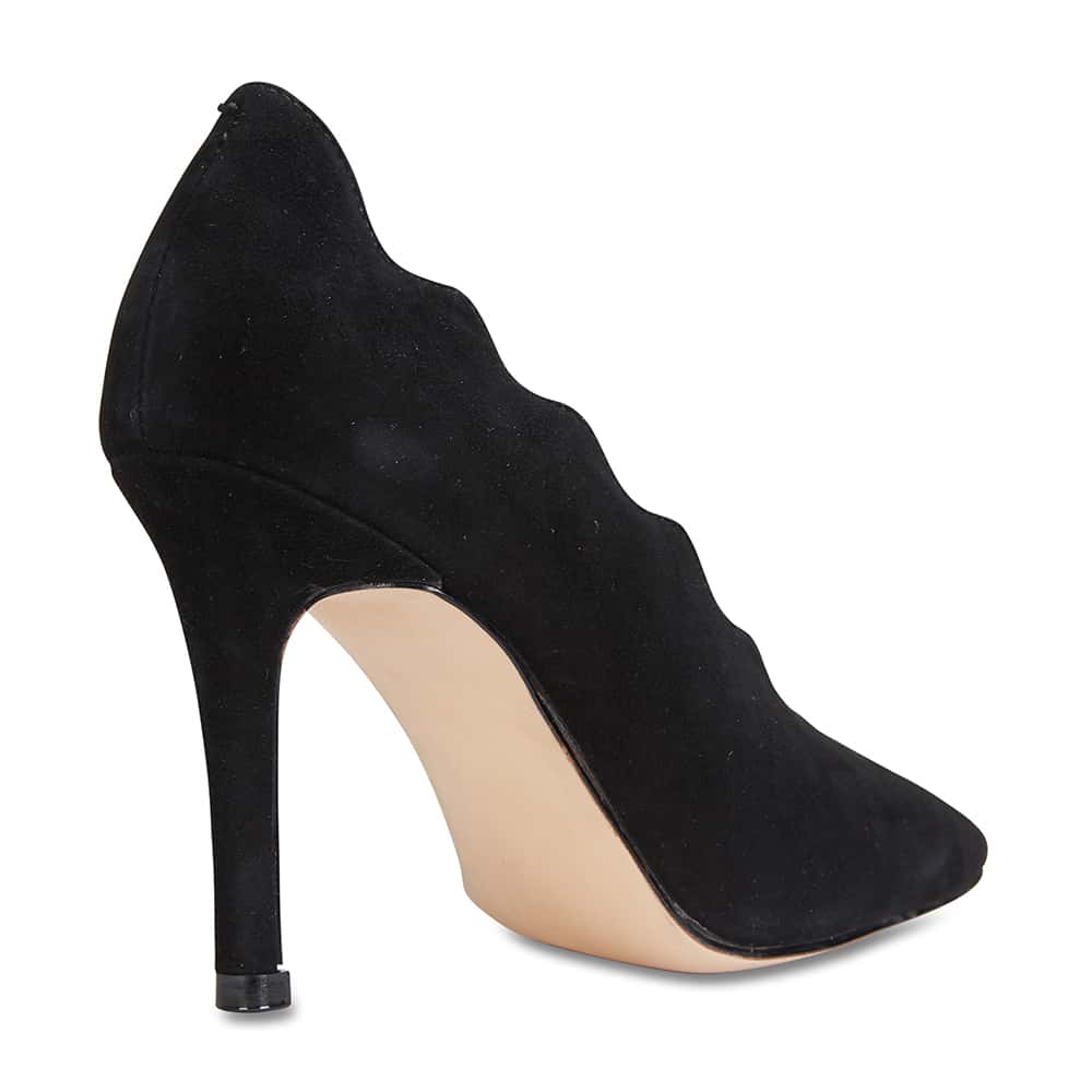 Della Heel in Black Suede