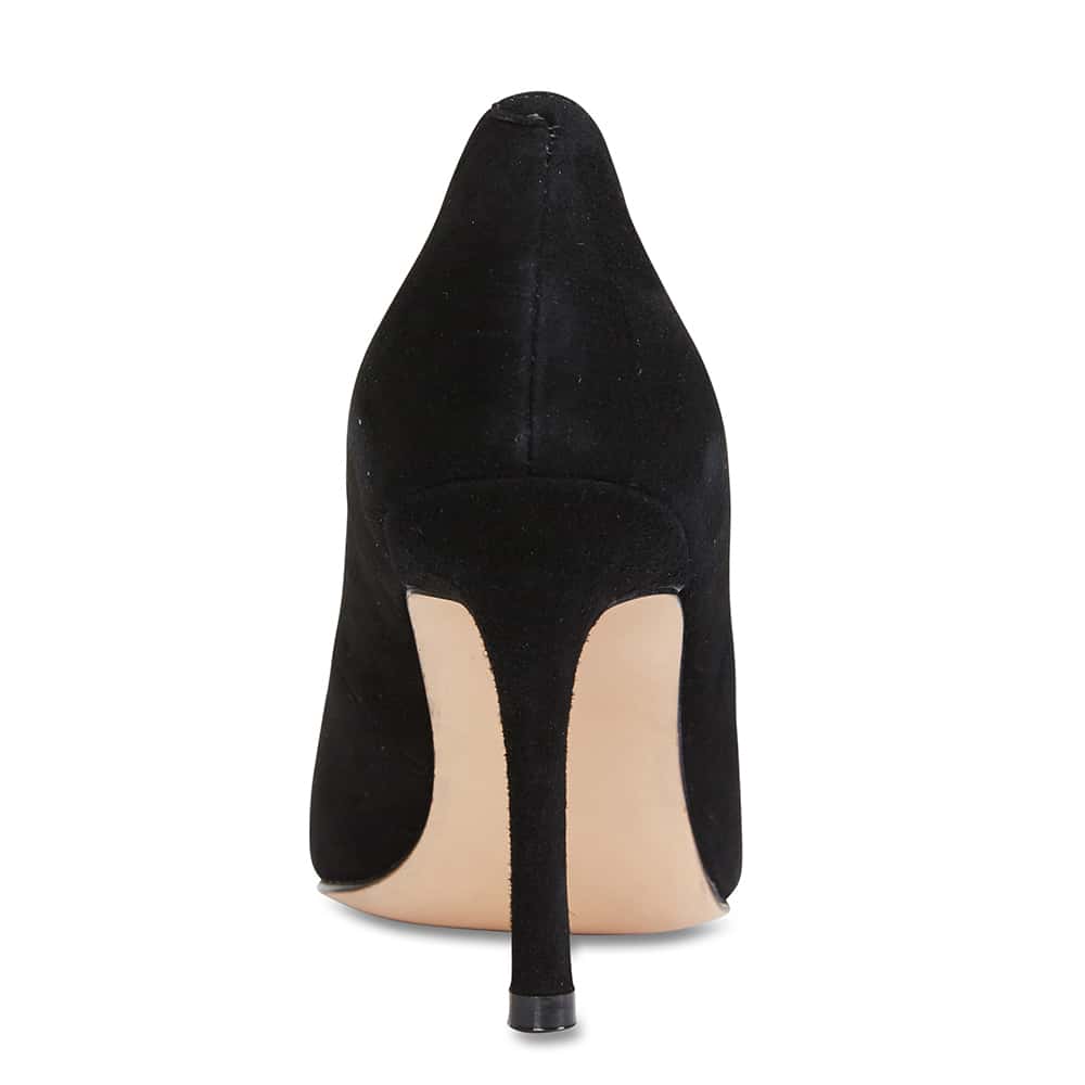 Della Heel in Black Suede