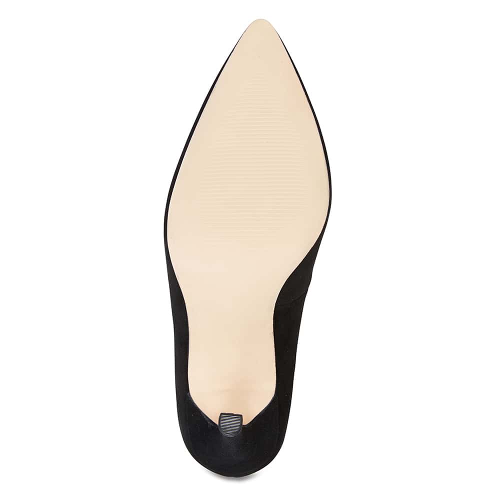 Della Heel in Black Suede