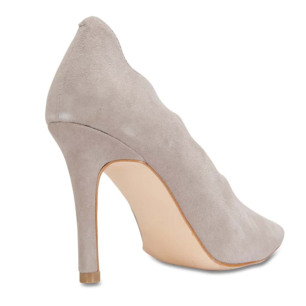 Della Heel in Grey Suede